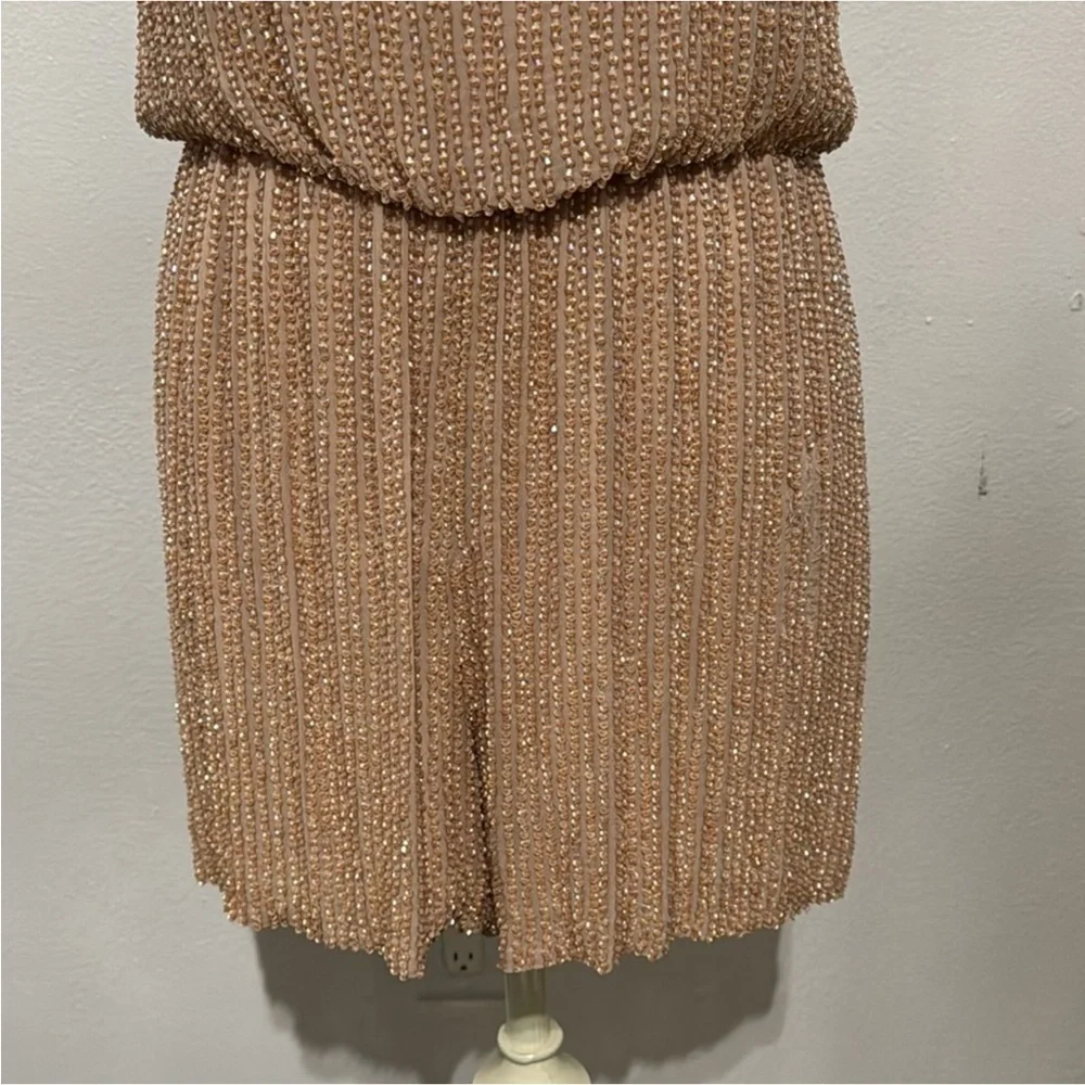 Authentic Alice + Olivia beaded one piece shorts designer jumpsuit romper sz 12